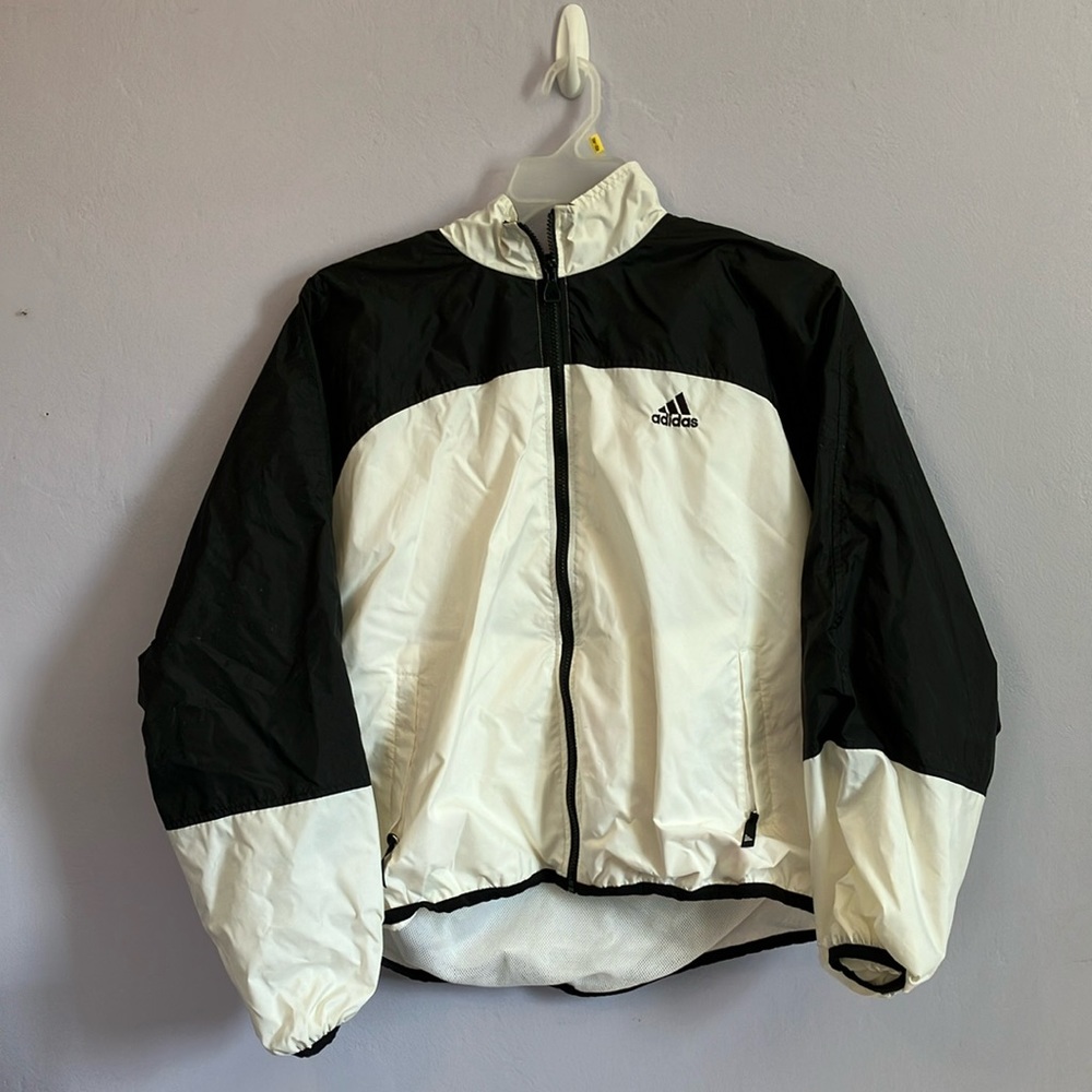Men’s adidas zip up wind breaker jacket Sz M